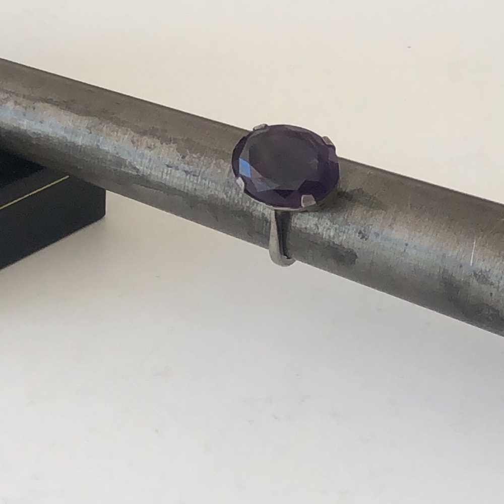 Vintage women ring size 6-3/4 purple stone T#1 - Picture 9 of 11